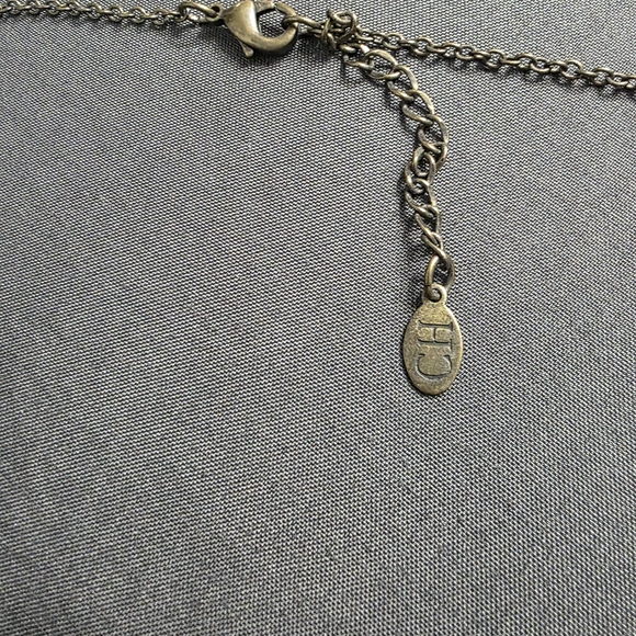 Estate - Gold Tone - Y-Drop Grenn Vintage Necklace - Item 431 - Picture 3 of 5